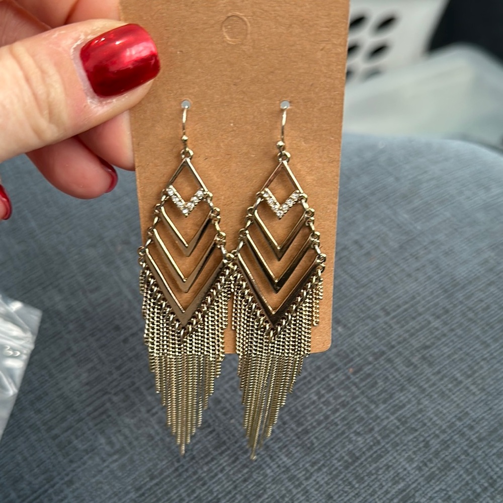 Gold tone earrings